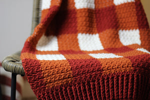 Handmade Crochet Blanket- Pumpkin Patch Plaid