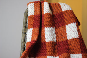 Handmade Crochet Blanket- Pumpkin Patch Plaid