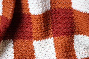 Handmade Crochet Blanket- Pumpkin Patch Plaid