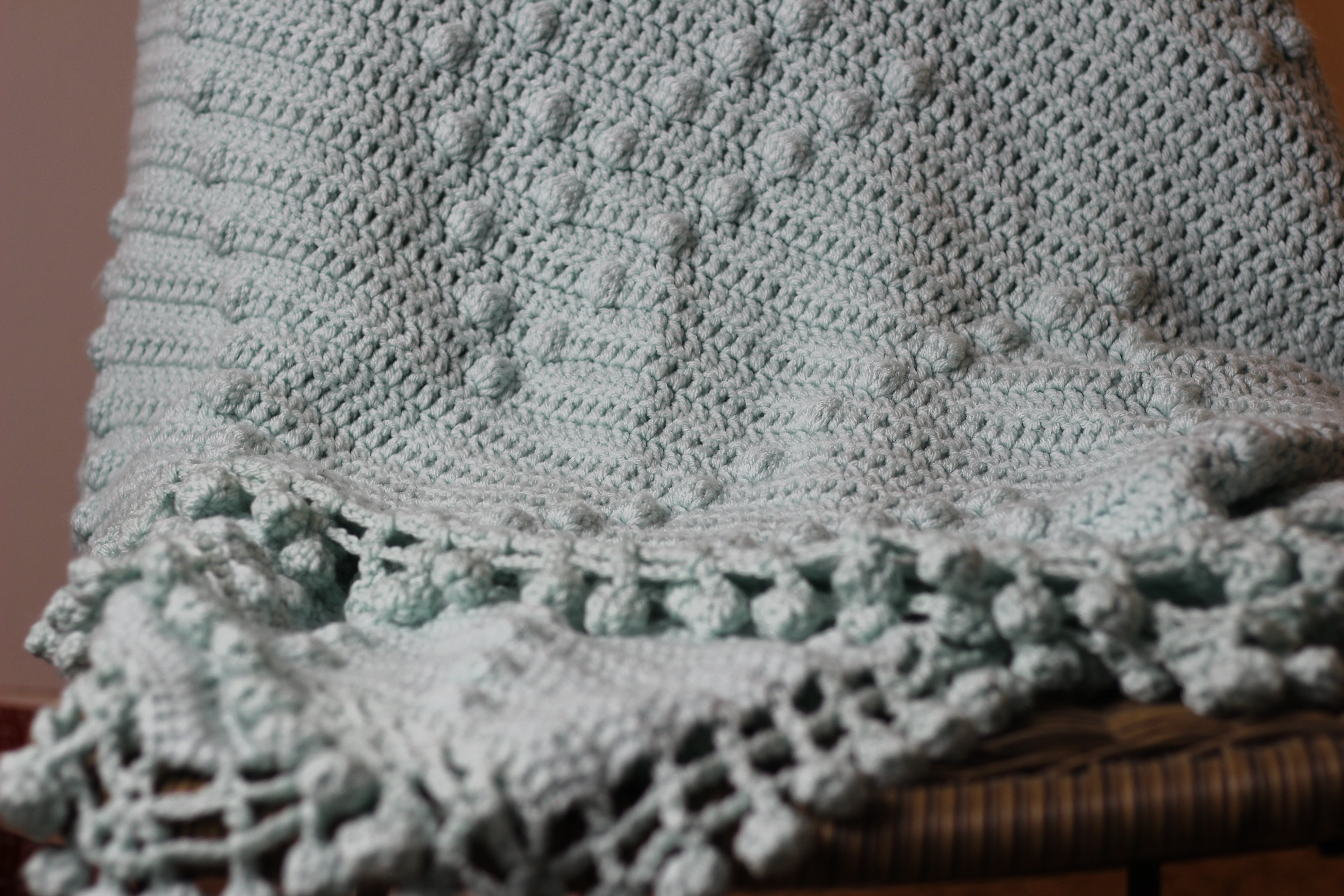 Handmade Crochet Blanket- Sea Glass