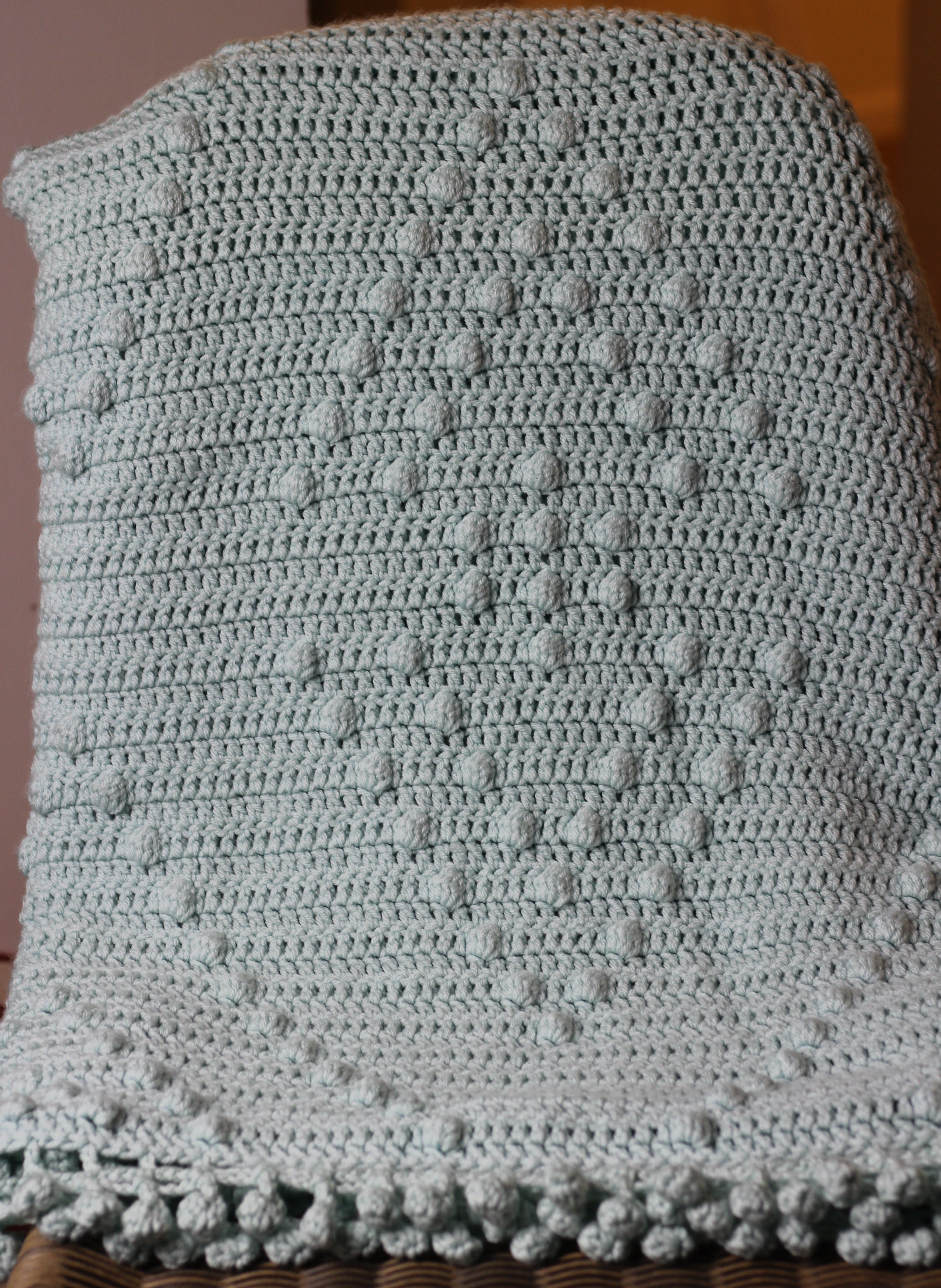 Handmade Crochet Blanket- Sea Glass