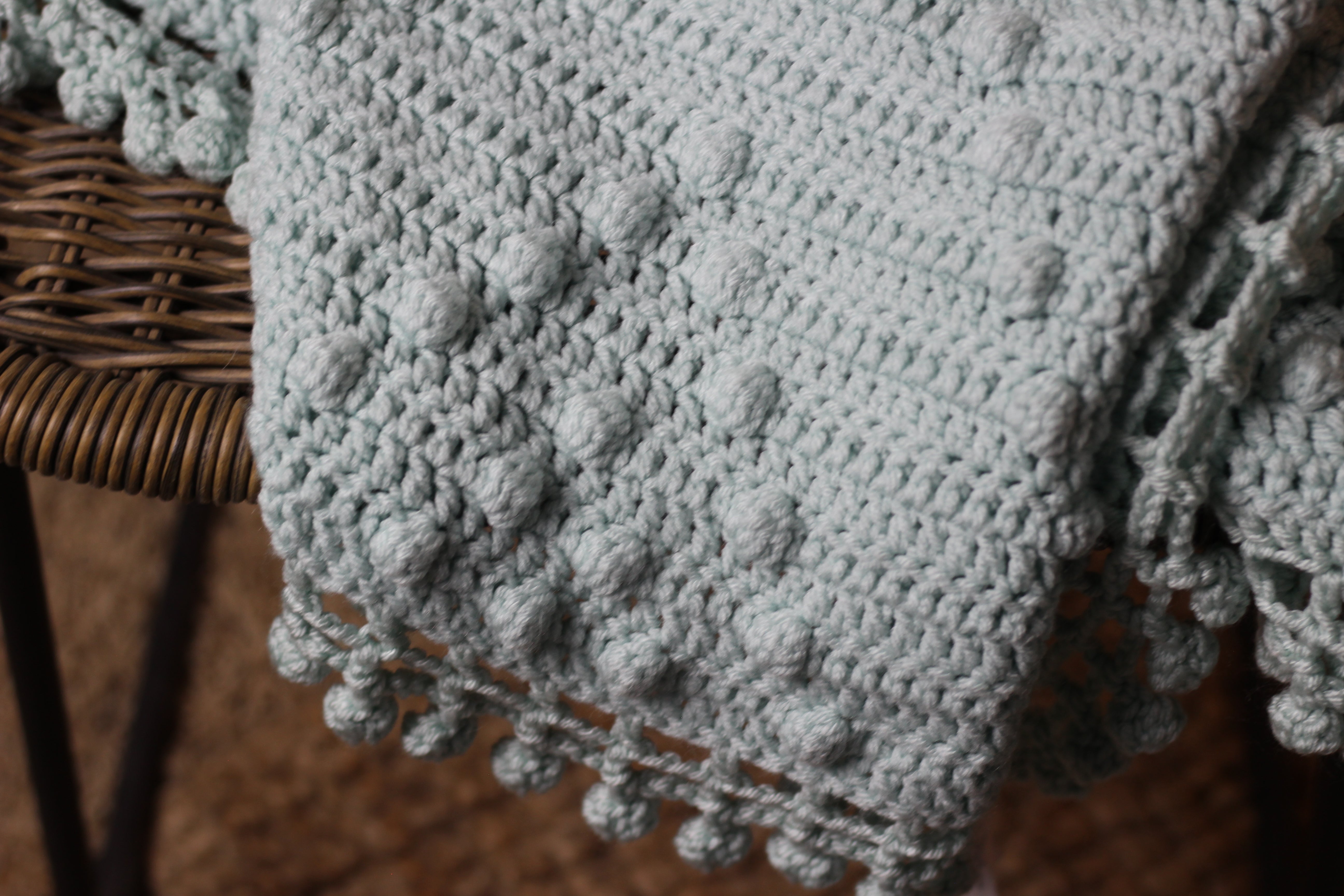 Handmade Crochet Blanket- Sea Glass