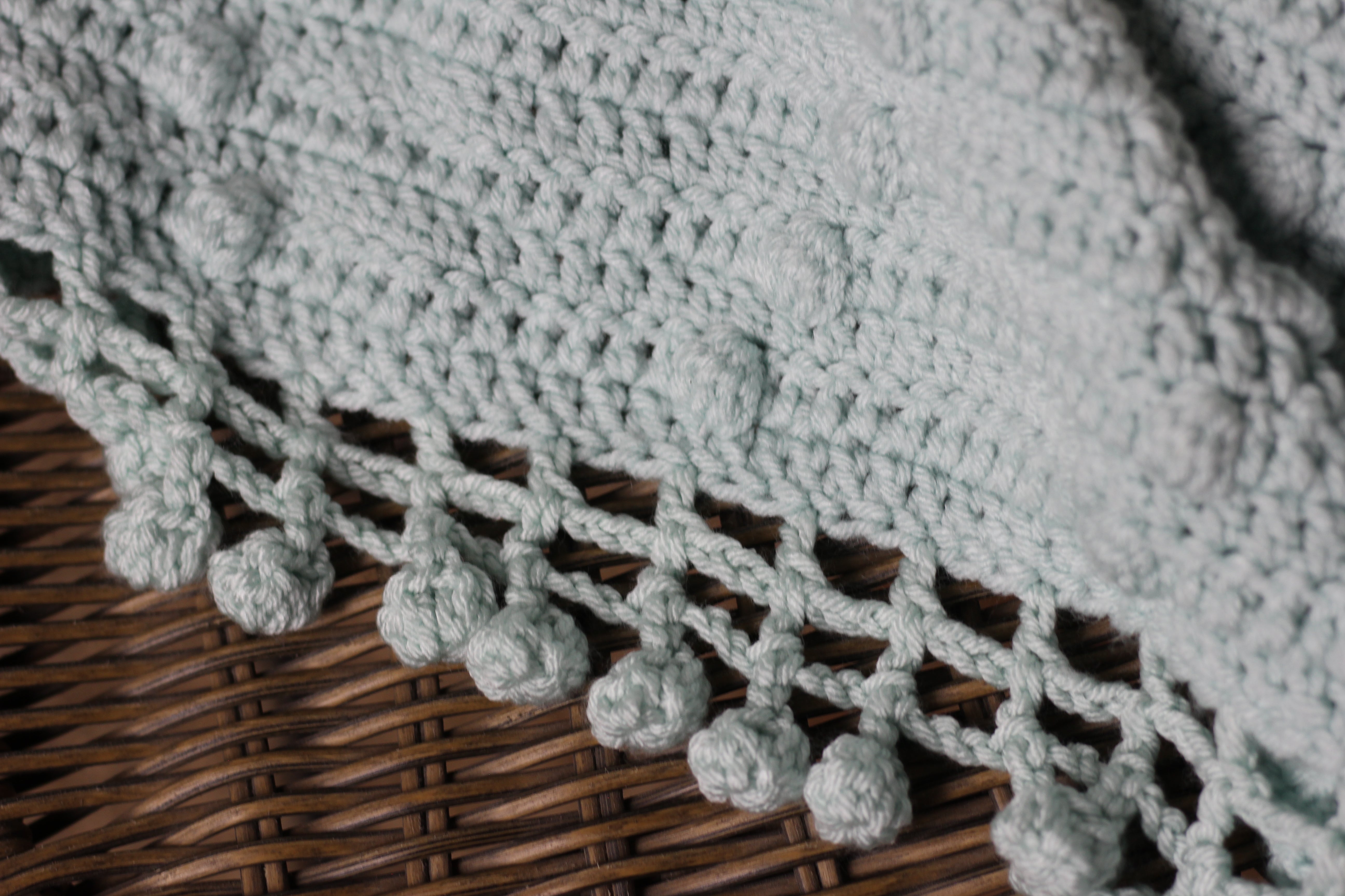 Handmade Crochet Blanket- Sea Glass